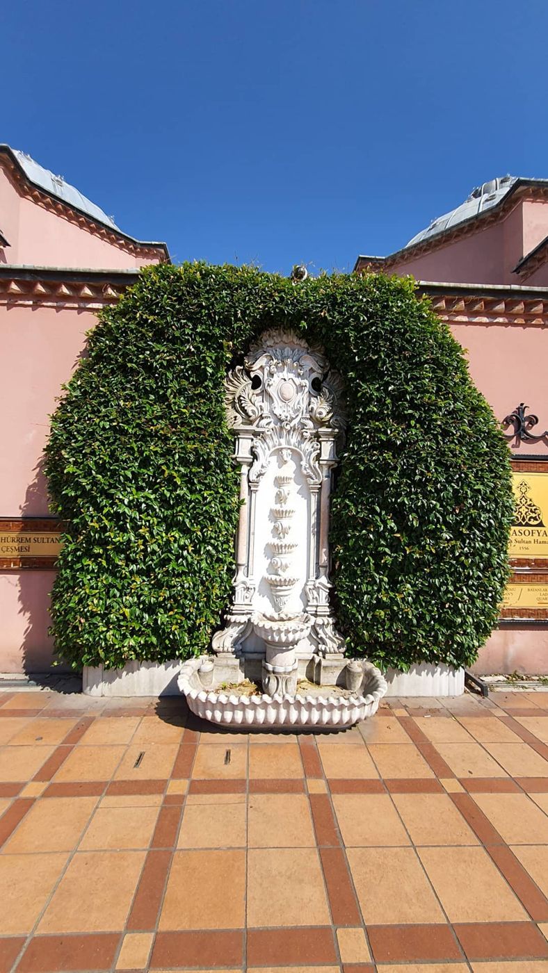 Ivy-covered archway and fountain, Istanbul by Mohammad Khakpaki